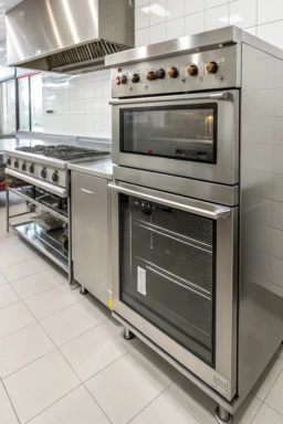 El interior de un horno cuidadosamente limpiado, ideal para una cocina impecable. Primer plano de un horno limpio y reluciente, mostrando su interior despejado y ordenado.
